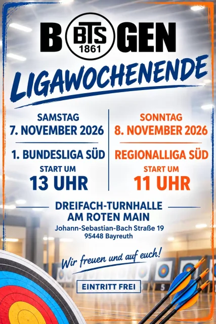 Plakat für ein Ligawochenende mit Spielterminen